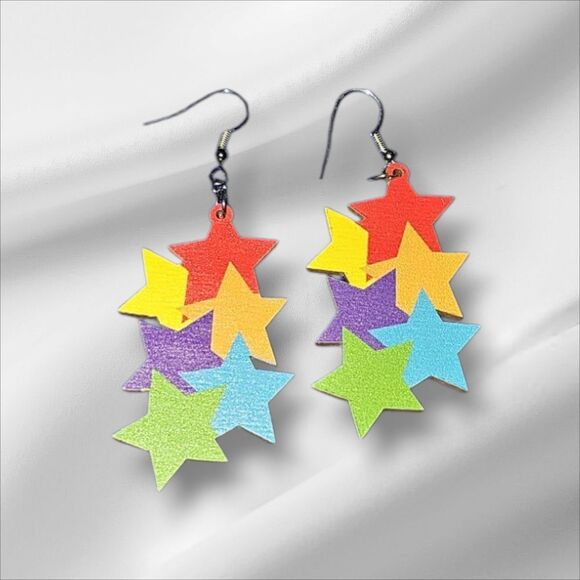 Colorful Star Earrings - Picture 1 of 2